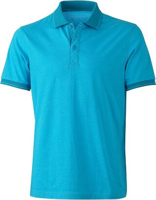 Pánská polokošile James Nicholson polo melange men, tyrkysová/tmavě tyrkysová, vel. 3XL