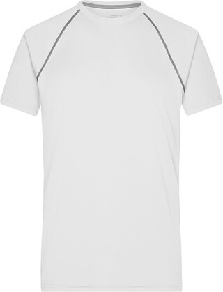 Pánské sportovní tričko James Nicholson sports T-shirt men, bílá/stříbrná, vel. XL