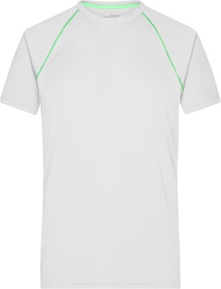 Pánské sportovní tričko James Nicholson sports T-shirt men, bílá/zelená, vel. S