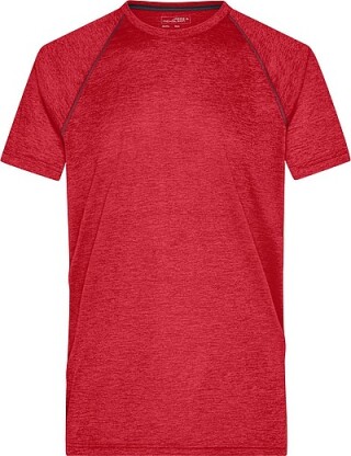 Pánské sportovní tričko James Nicholson sports T-shirt men, červený melír/černá, vel. XL