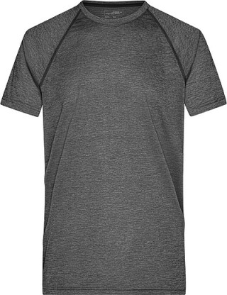 Pánské sportovní tričko James Nicholson sports T-shirt men, šedý melír/černá, vel. XL