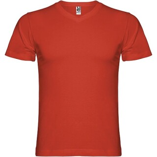 Pánské tričko s krátkým rukávem,výstřih do V, ROLY SAMOYEDO, červená, vel. 2XL
