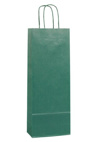 Papírová taška na víno 15x8x40 cm, zelená
