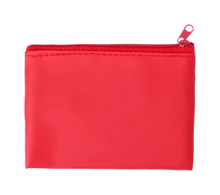 Peněženka na zip z PU kůže, červená