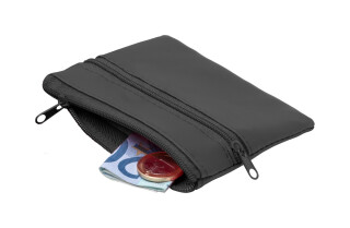 Peněženka z PU kůže, 2 zipy, černá