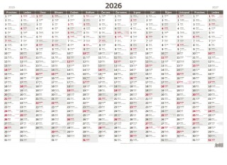Plánovací roční mapa A1 bezobrázková 2027