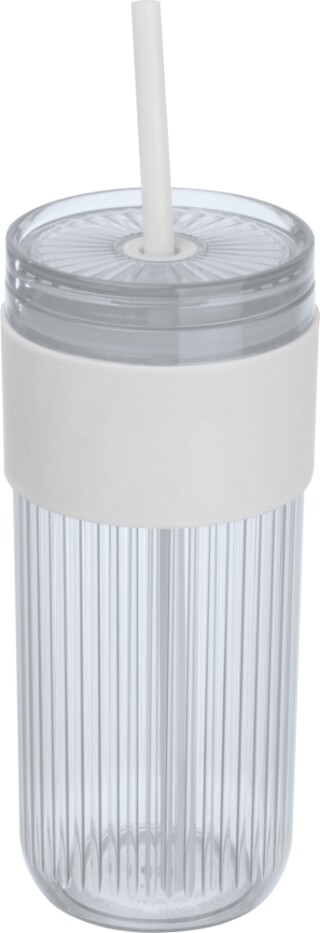 Pohárek na pití s brčkem 660 ml, bílá