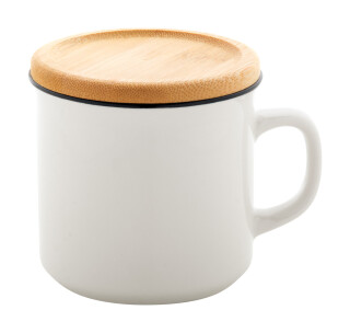 Porcelánový hrnek 320ml s bambusovým podtáckem
