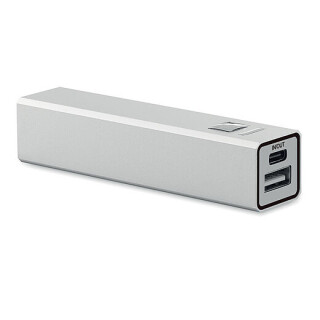 Power banka 2600 mAh, stříbrná