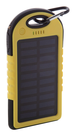 Powerbanka 4000mAh se solárním nabíjením, žlutá