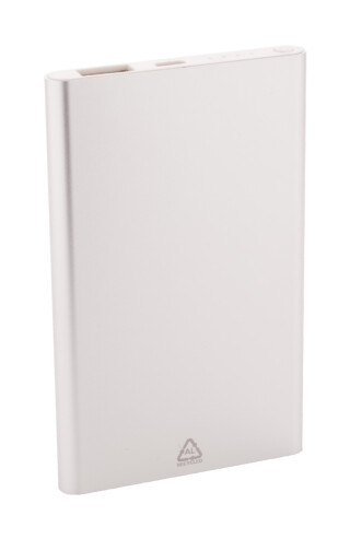 Powerbanka 4000mAh z recyklovaného hliníku, stříbrná