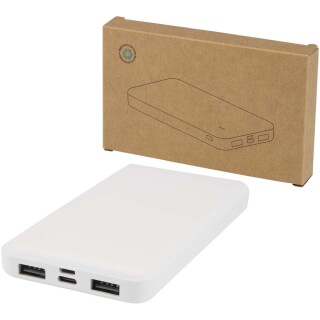 Powerbanka z recyklovaného plastu s kapacitou 10 000 mAh a výkonem 10 W, bílá