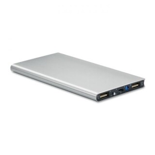 POWERDESK Hliníková powerbanka s kapacitou 8000 mAh, stříbrná