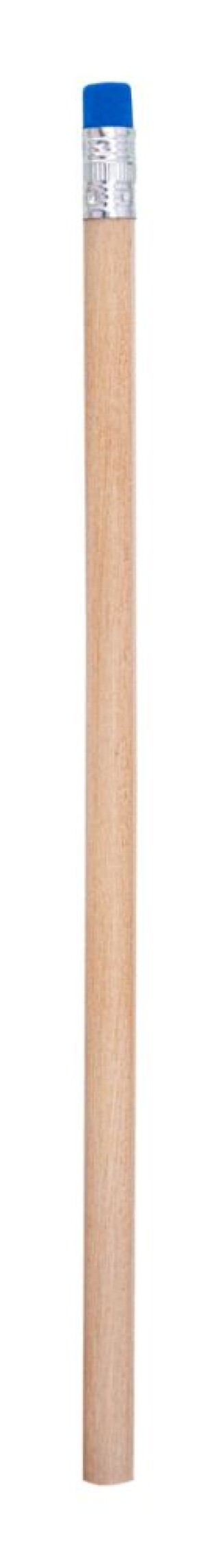 Přírodní dřevěná tužka s modrou gumou, neořezaná