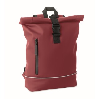 Rolovací PU batoh na notebook 15", vínová