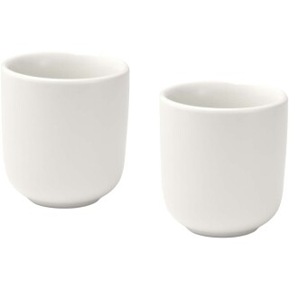 Sada 2 keramických šálků na espresso 90 ml, bílá