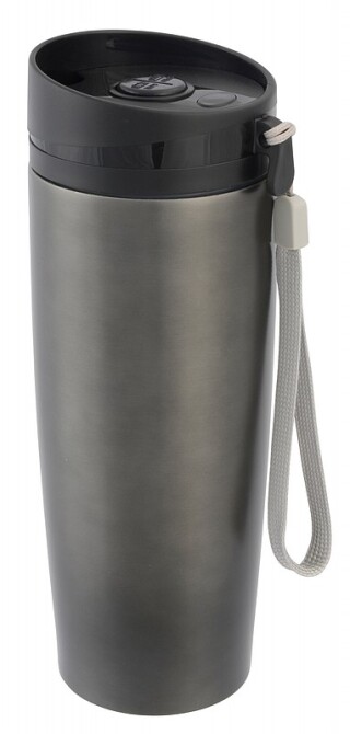 SAGVAN Termohrnek nerezový cestovní, 380 ml, šedá