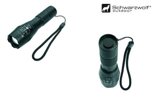 SCHWARZWOLF ANTELAO Kovová svítilna s T6 diodou, černá