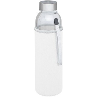 Skleněná láhev na pití, 500ml, s neoprenovým obalem, bílá
