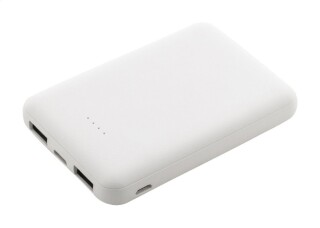 Slim powerbanka z recyklovaného ABS s baterií o kapacitě 5 000 mAh, bílá