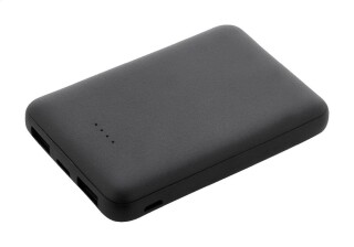 Slim powerbanka z recyklovaného ABS s baterií o kapacitě 5 000 mAh, černá