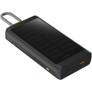 Solární powerbanka 10 000 mAh 15 W se světlem, tmavě šedá
