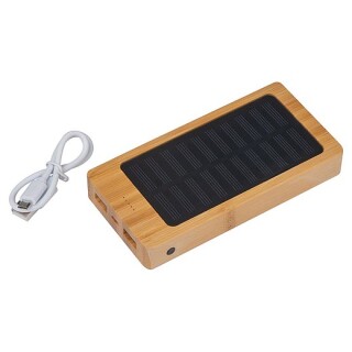 MUBENDA Solární bambusová powerbanka s kapacitou 8000 mAh