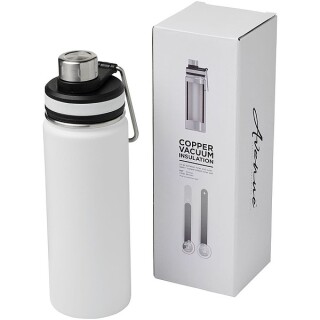 Sportovní lahev s vakuovo-měděnou izolací a úchytem, objem 590 ml, černá
