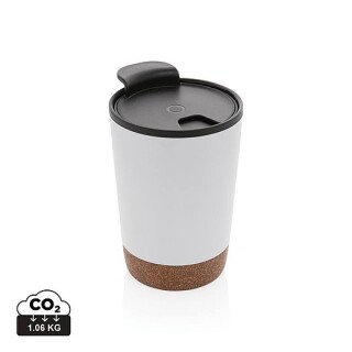 Termohrnek s korkovým dnem, 300ml, bílý