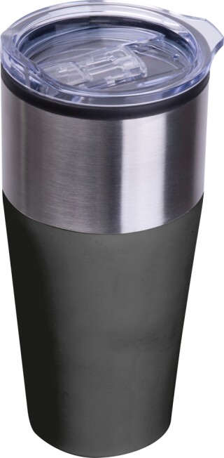 Termohrnek s plastovým vnitřkem 600 ml, černá