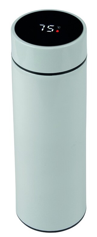 Termoska 500ml, s integrovaným teploměrem a sítkem na čaj, bílá