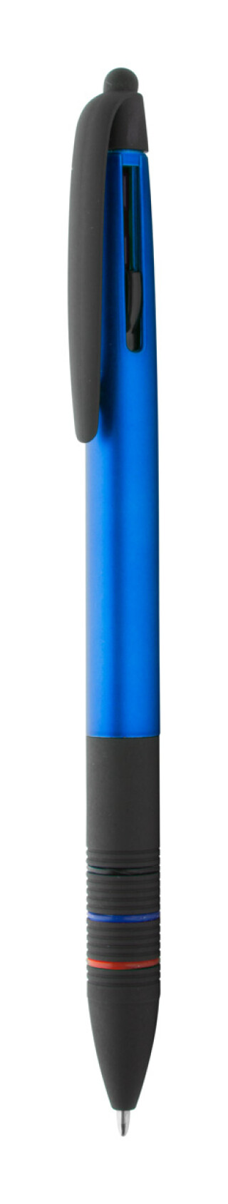 Tříbarevné kuličkové pero, modré