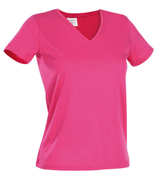 Tričko STEDMAN CLASSIC V-NECK WOMEN jasně růžová XL