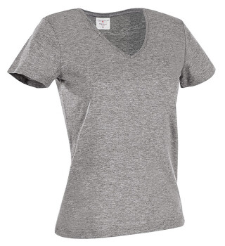 Tričko STEDMAN CLASSIC V-NECK WOMEN tmavě šedý melír L