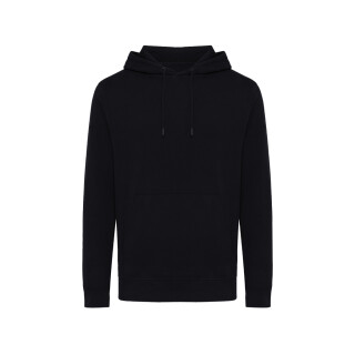 Unisex lehká mikina s kapucí Iqoniq Rila, černá, velikost XXS