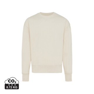 Unisex mikina Iqoniq Kruger relaxed fit, krémová bílá, velikost S