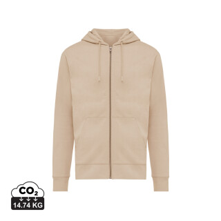Unisex mikina na zip s kapucí Iqoniq Abisko, béžová, velikost L