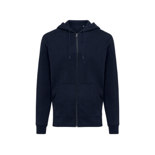 Unisex mikina na zip s kapucí Iqoniq Abisko, námořní modrá, velikost XXS