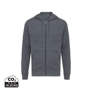 Unisex mikina na zip s kapucí Iqoniq Abisko, tmavý antracit, velikost XXS