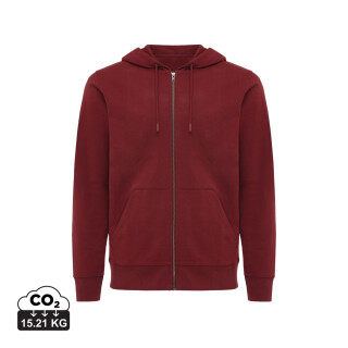 Unisex mikina na zip s kapucí Iqoniq Abisko, vínově červená, velikost XXL