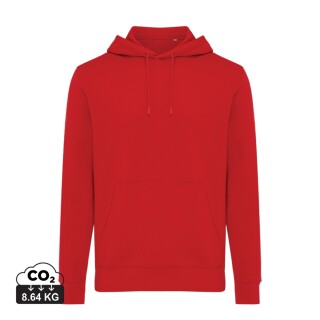 Unisex mikina s kapucí Iqoniq Rila, velikost S, červená