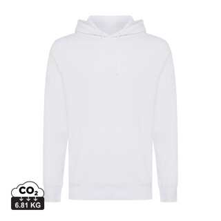 Unisex mikina s kapucí Iqoniq Rila, velikost XL, bílá