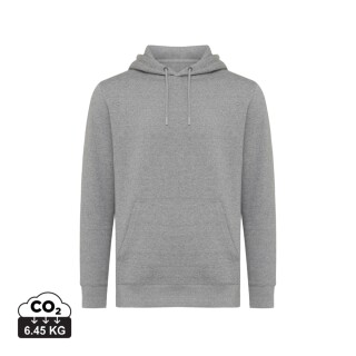 Unisex mikina s kapucí Iqoniq Rila, velikost XL, světle šedý melír