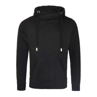 Unisex mikina s kapucí CROSS NECK HOODIE, černá, velikost S