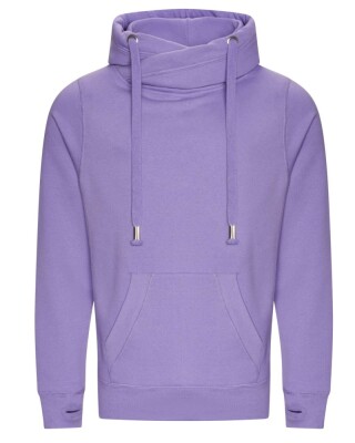 Unisex mikina s kapucí CROSS NECK HOODIE, fialová, velikost XS