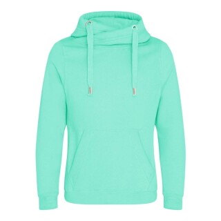 Unisex mikina s kapucí CROSS NECK HOODIE, mátová, velikost S