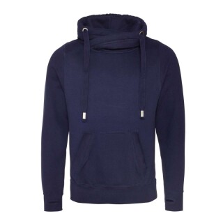 Unisex mikina s kapucí CROSS NECK HOODIE, námořní modrá, velikost M