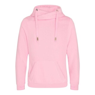 Unisex mikina s kapucí CROSS NECK HOODIE, světle růžová, velikost XL