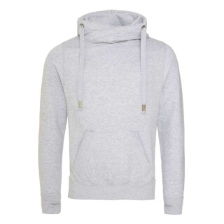 Unisex mikina s kapucí CROSS NECK HOODIE, světle šedý melír, velikost XXL