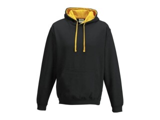 Unisex mikina s kapucí AWDIS VARSITY HOODIE, černá/tmavě růžová, velikost XS